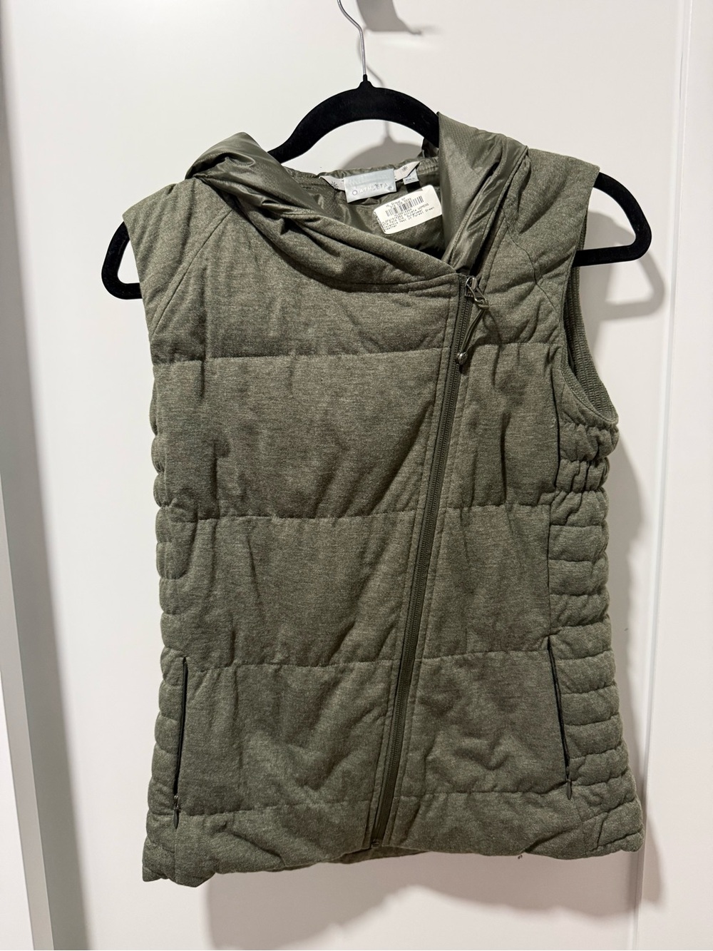 Athleta Valencia Forest Green Quilted Hooded Vest